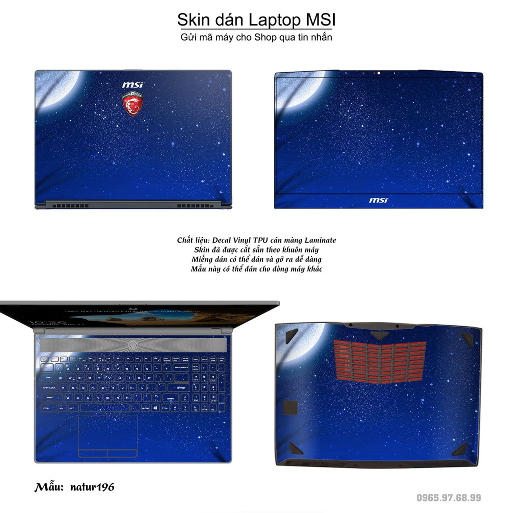 Skin dán Laptop MSI in hình thiên nhiên nhiều mẫu 7 (inbox mã máy cho Shop)