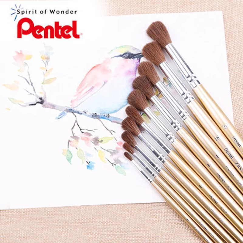 Cọ Màu Nước Pentel ZBS1 | Đầu Cọ Mềm Mượt | Nhiều Kích Cỡ Khác Nhau