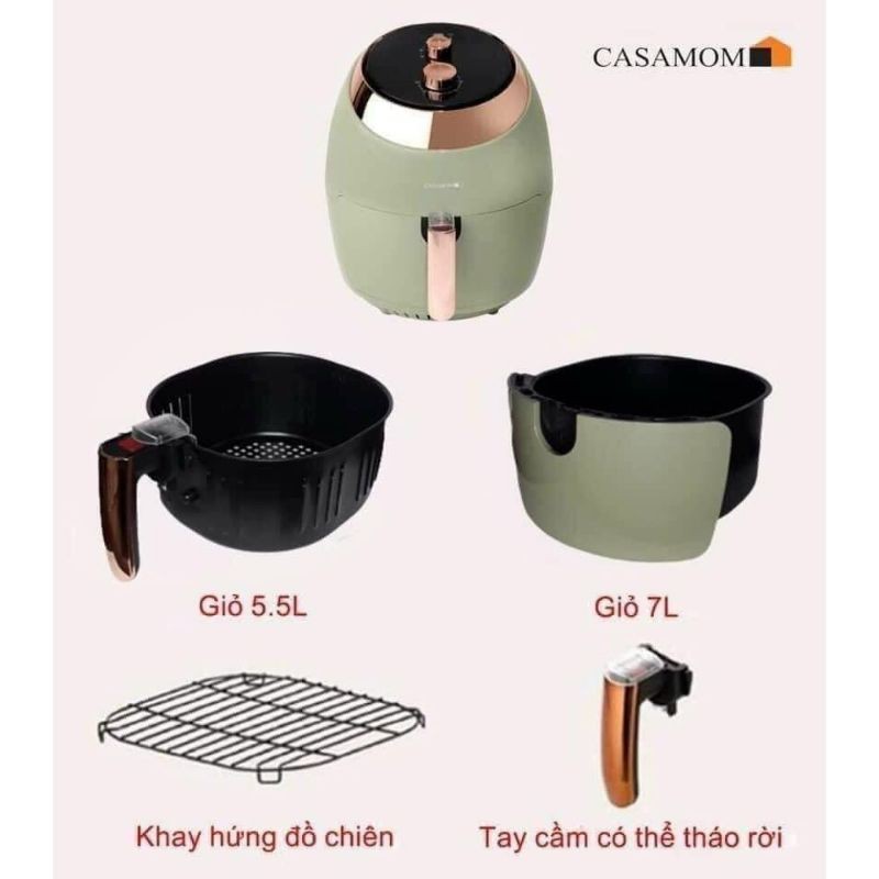 Nồi chiên không dầu 7l Casamom CAA-201