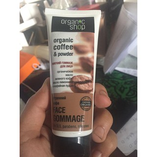 Kem tẩy da chết mặt Organic Shop chiết xuất Cafe
