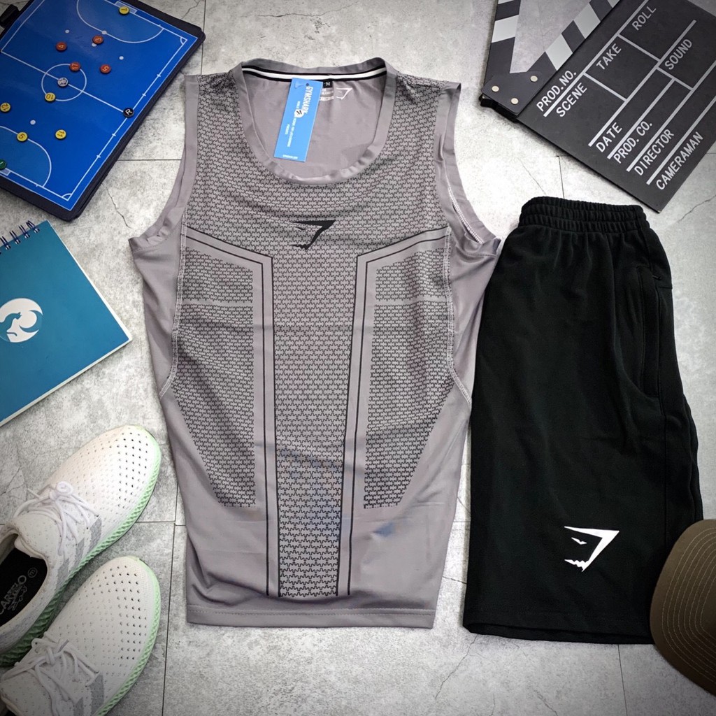 Bộ Đồ Tập Gym Nam Sát Nách - Bộ Quần Áo Thể Thao Nam Cá Mập BTTA06 Ép Vân Độc Đáo Vải Dày Dặn | BigBuy360 - bigbuy360.vn