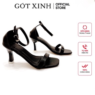 Giày sandal cao gót GÓT XINH GD7 da mờ cao 7cm