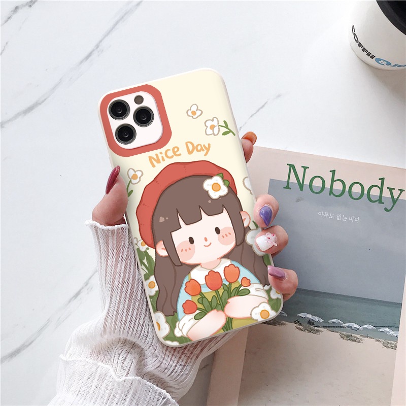 Ốp lưng iphone Baby Flower vuông dẻo chống sốc ip 6splus/7/7plus/8/8plus/x/xr/xs/11/12/pro/max/plus/13promax tr140