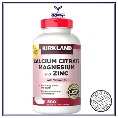 Viên uống Chắc xương Calcium Citrate With Vitamin D, Magnesium and Zinc hộp 500 viên của Mỹ