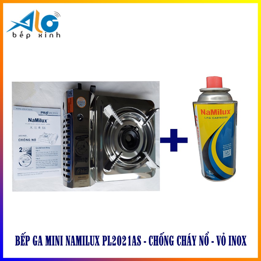 Bếp ga mini Namilux 2S 2021AS / PL2021AS  -  Chống cháy nổ - Toàn thân bằng inox - BH 6 tháng -   Alo Bếp Xinh