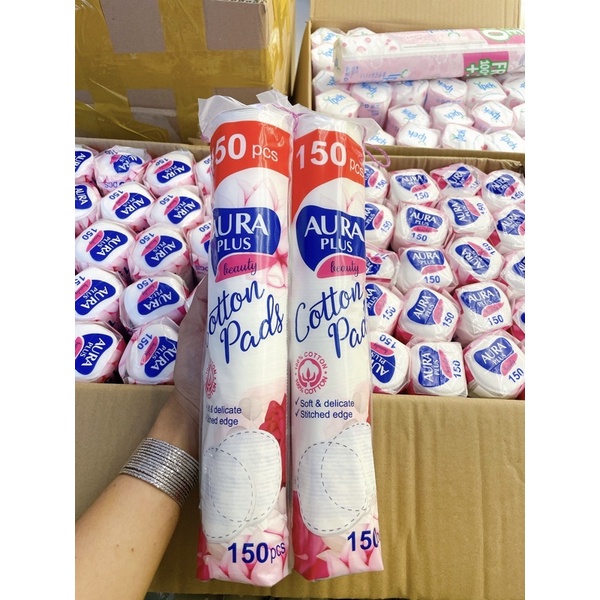 Bông tẩy trang aura 150 miếng