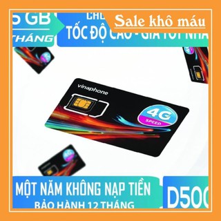 Sim 4G D500 Vinaphone miễn phí 1 năm ko cần nạp tiền
