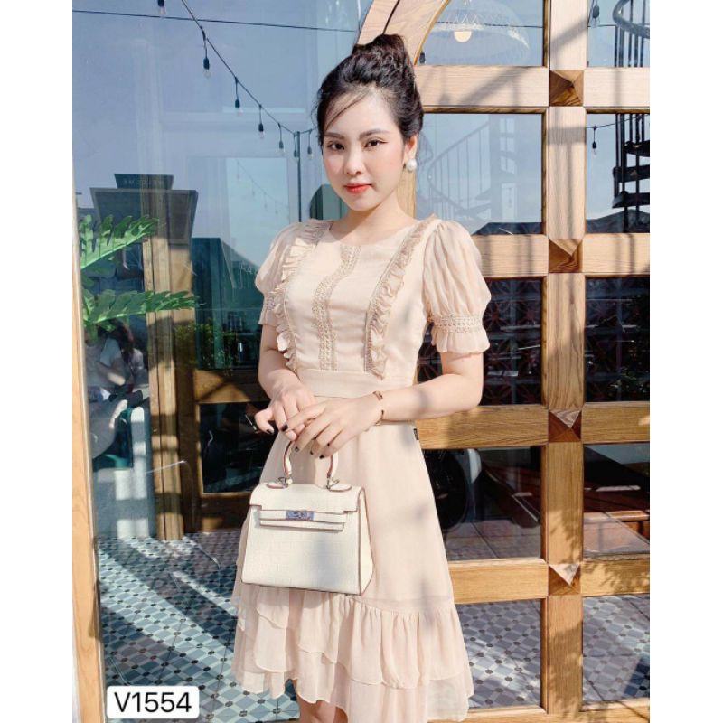 Váy be đáp bèo V1554_ hàng thiết kế cao cấp