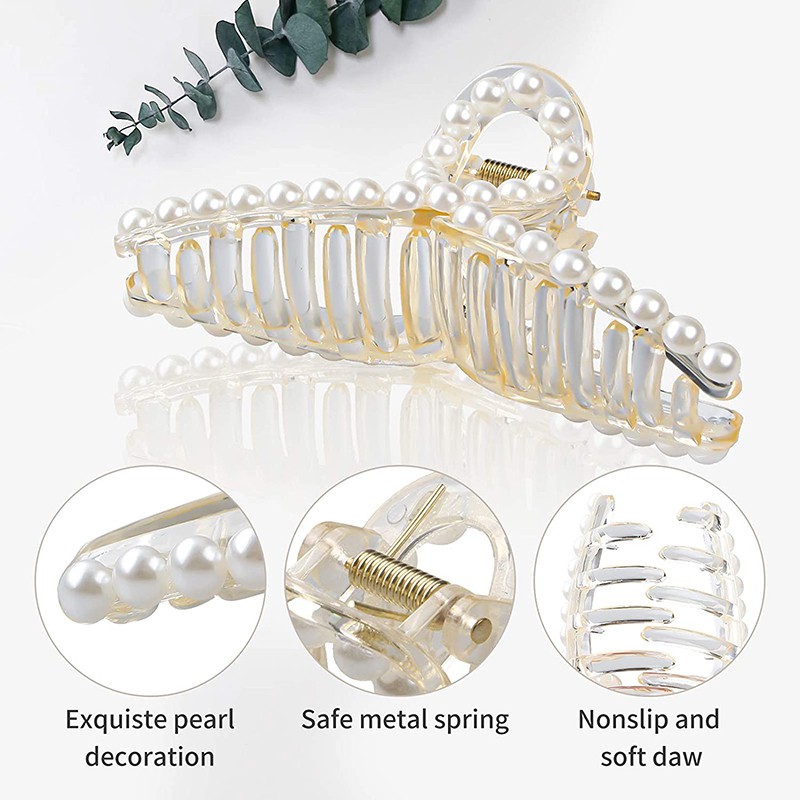 Kẹp tóc đính ngọc trai thiết kế thời trang dành cho nữ