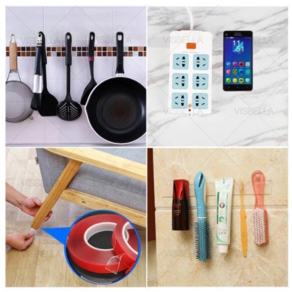 Cuộn băng keo hai mặt trong suốt 2m tiện lợi