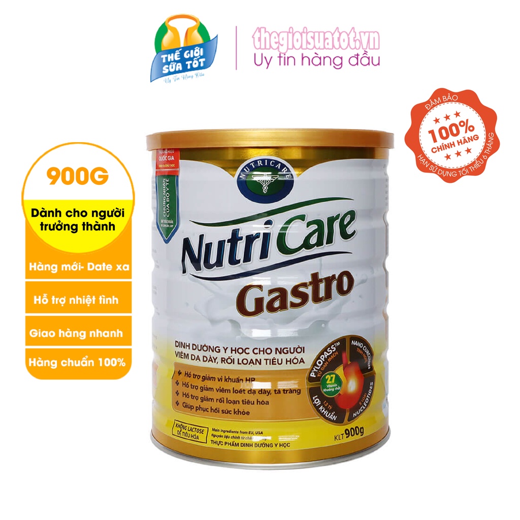 Sữa bột NutriCare Gastro 900G - sữa bổ sung dinh dưỡng