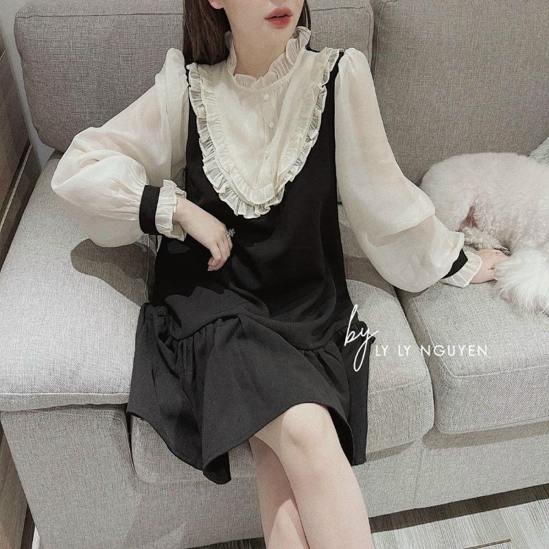 Đầm đuôi cá phối cổ bèo
