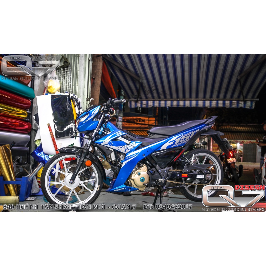 TEM RỜI RAIDER F150 XANH TRẮNG