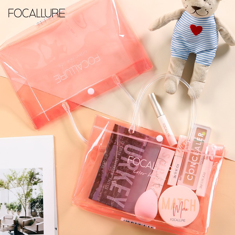 Túi Đựng Mỹ Phẩm FOCALLURE Bằng Pvc Trong Suốt Kháng Nước Tiện Lợi