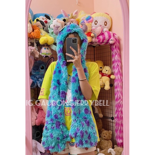 Mũ gấu bông James P. Sullivan  Monsters University INC công ty quái vật hàng chính hãng Tokyo Disney Resort