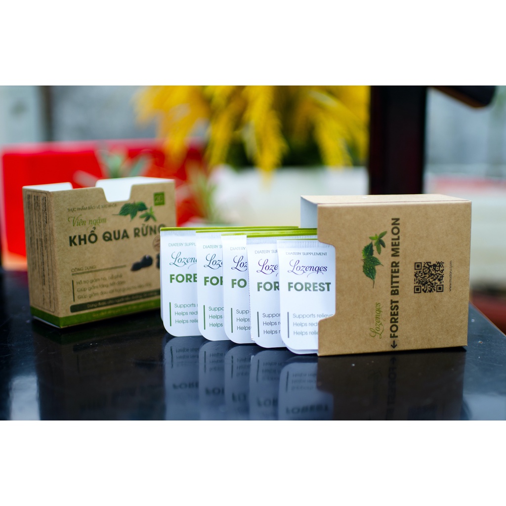 Viên ngậm giảm ho không đường từ Khổ qua rừng hộp 20 viên dành cho người tiểu đường, ăn kiêng