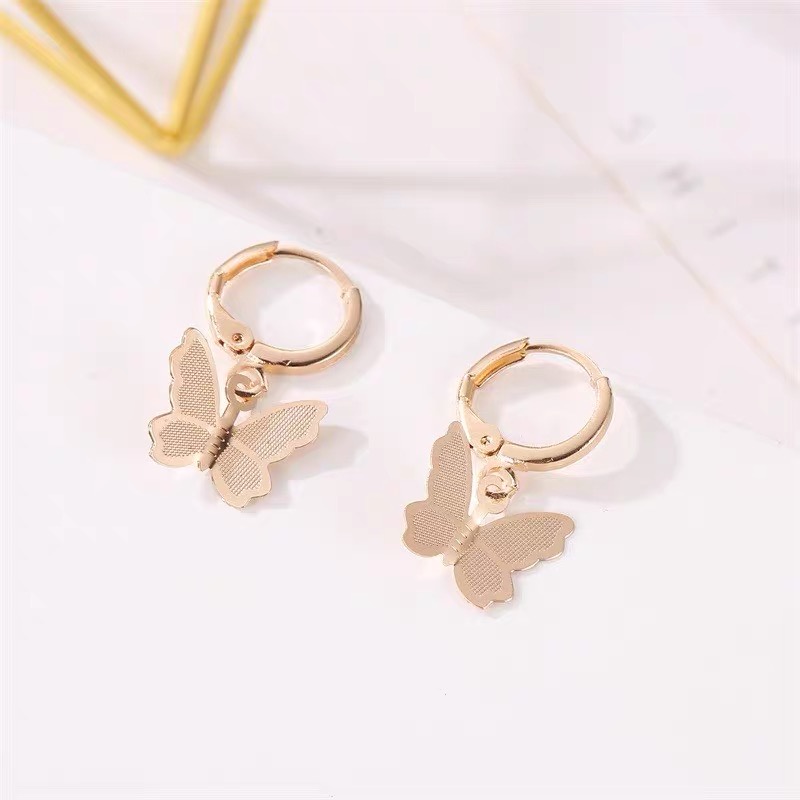 Bông Tai Hình Bướm Màu Vàng/ Bạc Cỡ Nhỏ Tinh Tế Thời Trang Sang Trọng