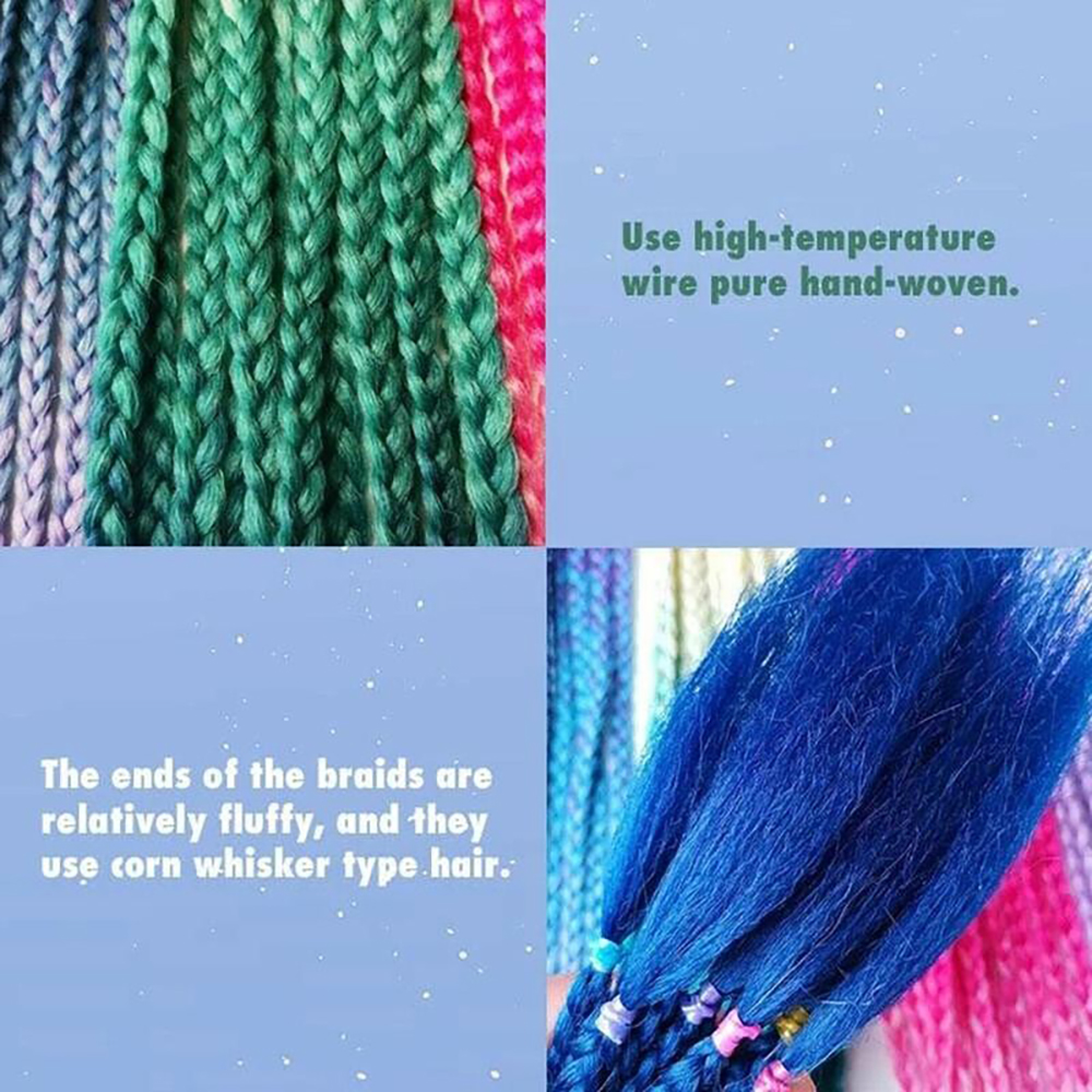 Tóc giả thắt bím màu gradient thời trang dành cho nữ