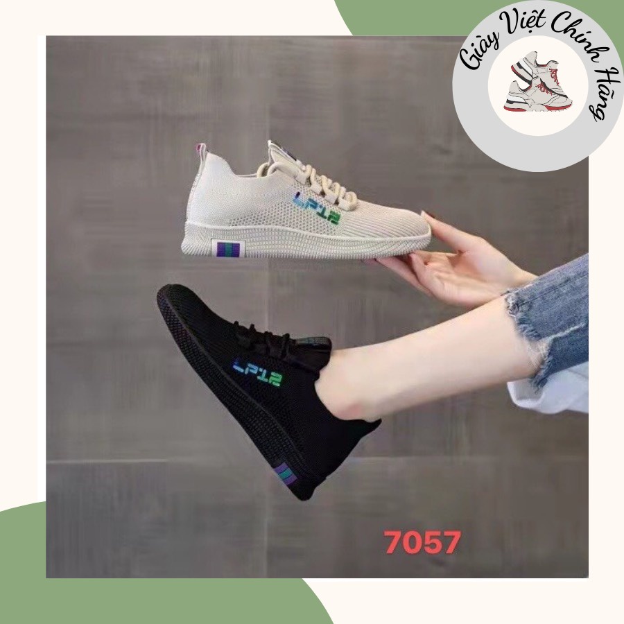 Giày thể thao nữ QC ❤️FREESHIP❤️ Giày sneakers thời trang buộc dây cao cấp phong cách Hàn Quốc đế cao su 7057