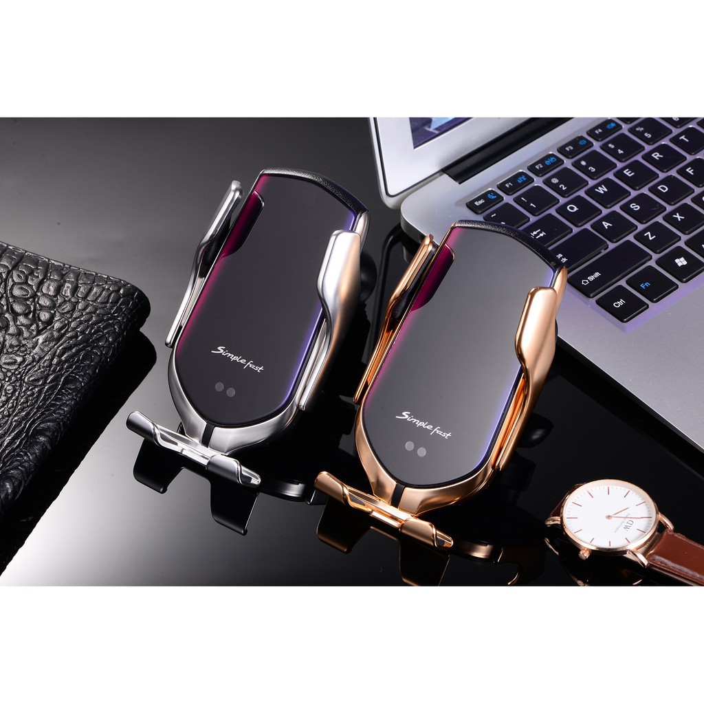 Giá đỡ điện thoại trên ô tô kèm sạc không dây kẹp cửa gió điều hòa cao cấp mẫu R1 | BigBuy360 - bigbuy360.vn