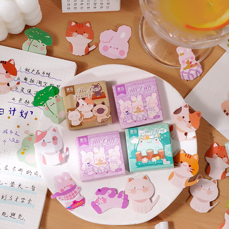 Bộ 45 hình dán sticker động vật đáng yêu trang trí sổ tay DIY
