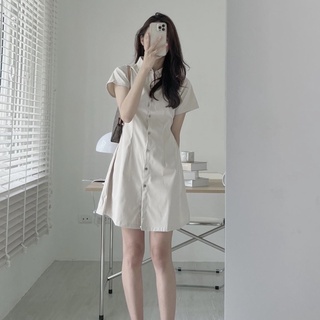 Váy sơ mi kaki mềm chun lưng