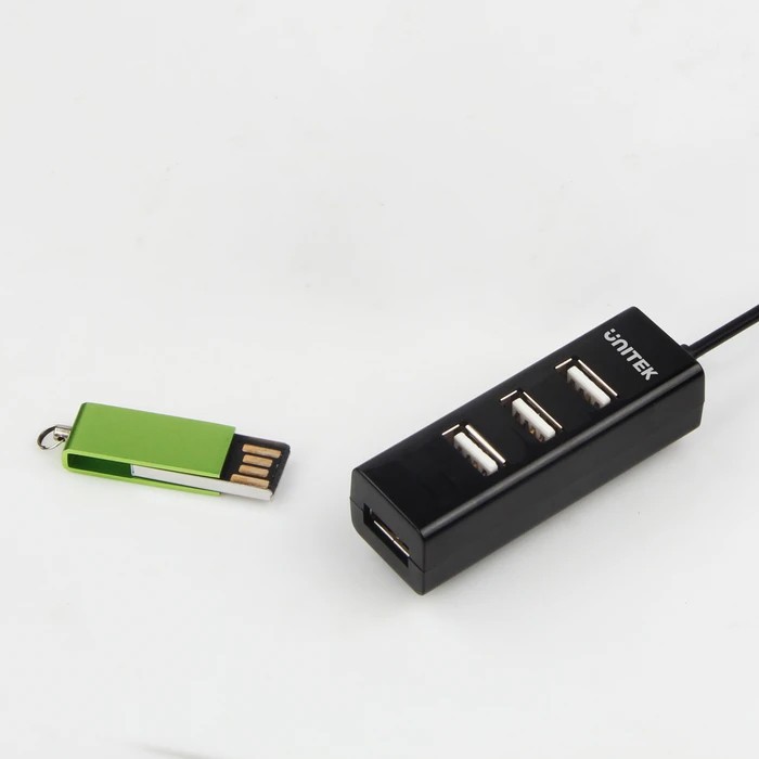 HUB chia cổng USB 2.0 từ 1 ra 4 Unitek Y-2140 - siêu gọn (Đen)