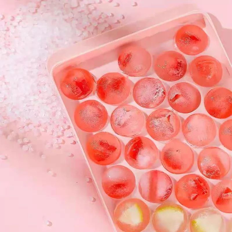 [Size Lớn] Khay Khuôn Đá Viên Tròn 33 Viên Khay Thạch Rau Câu Tron