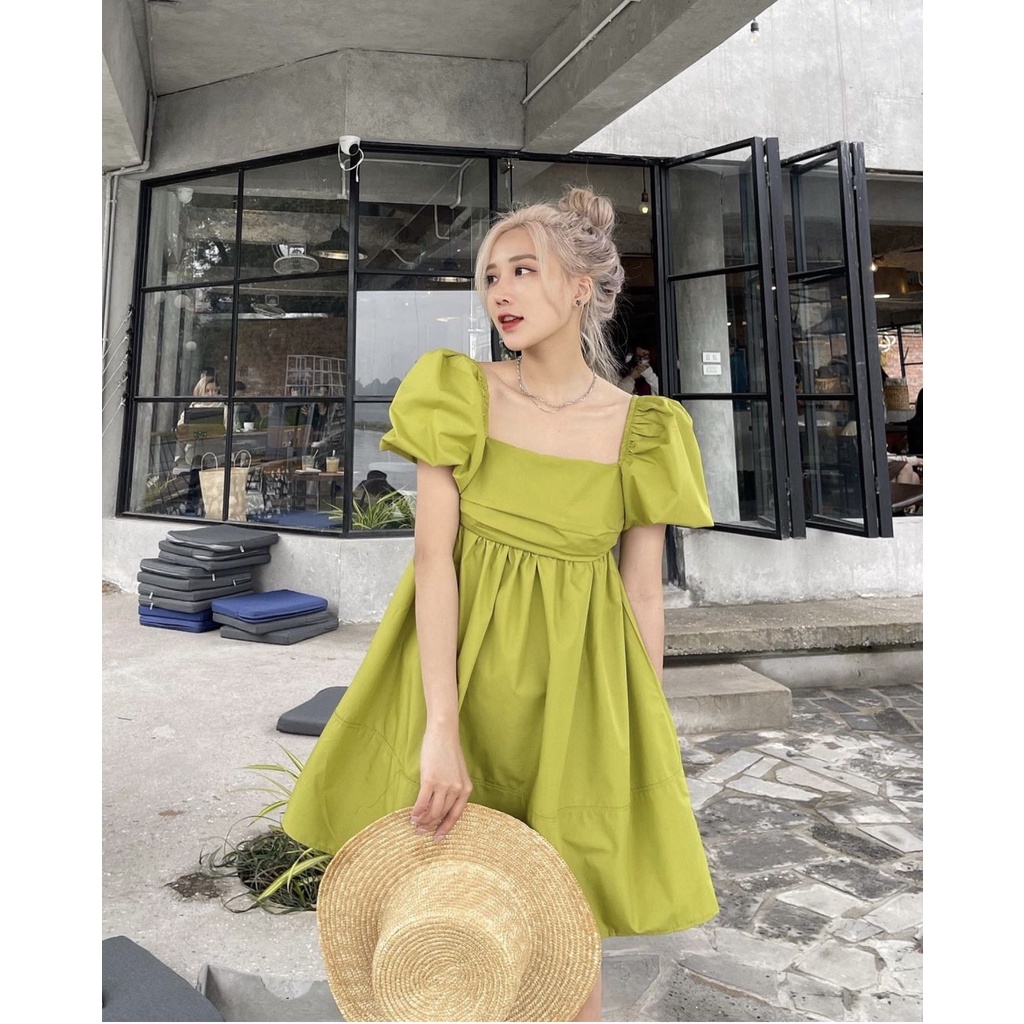 Váy babydoll A29 có dây thắt nơ sau lưng, đầm babydoll dáng xoè nhiều màu, tiểu thư, bánh bèo.