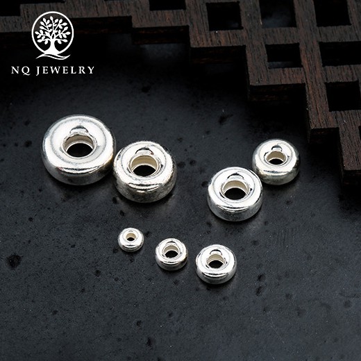 Charm bạc chặn hạt hình cầu dẹp - NQ Jewelry