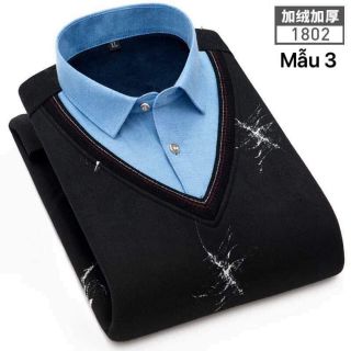 Áo len phối sơmi lót lông