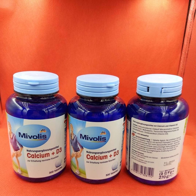Viên uống bổ sung canxi Mivolis Calcium D3- hộp 300 viên của Đức