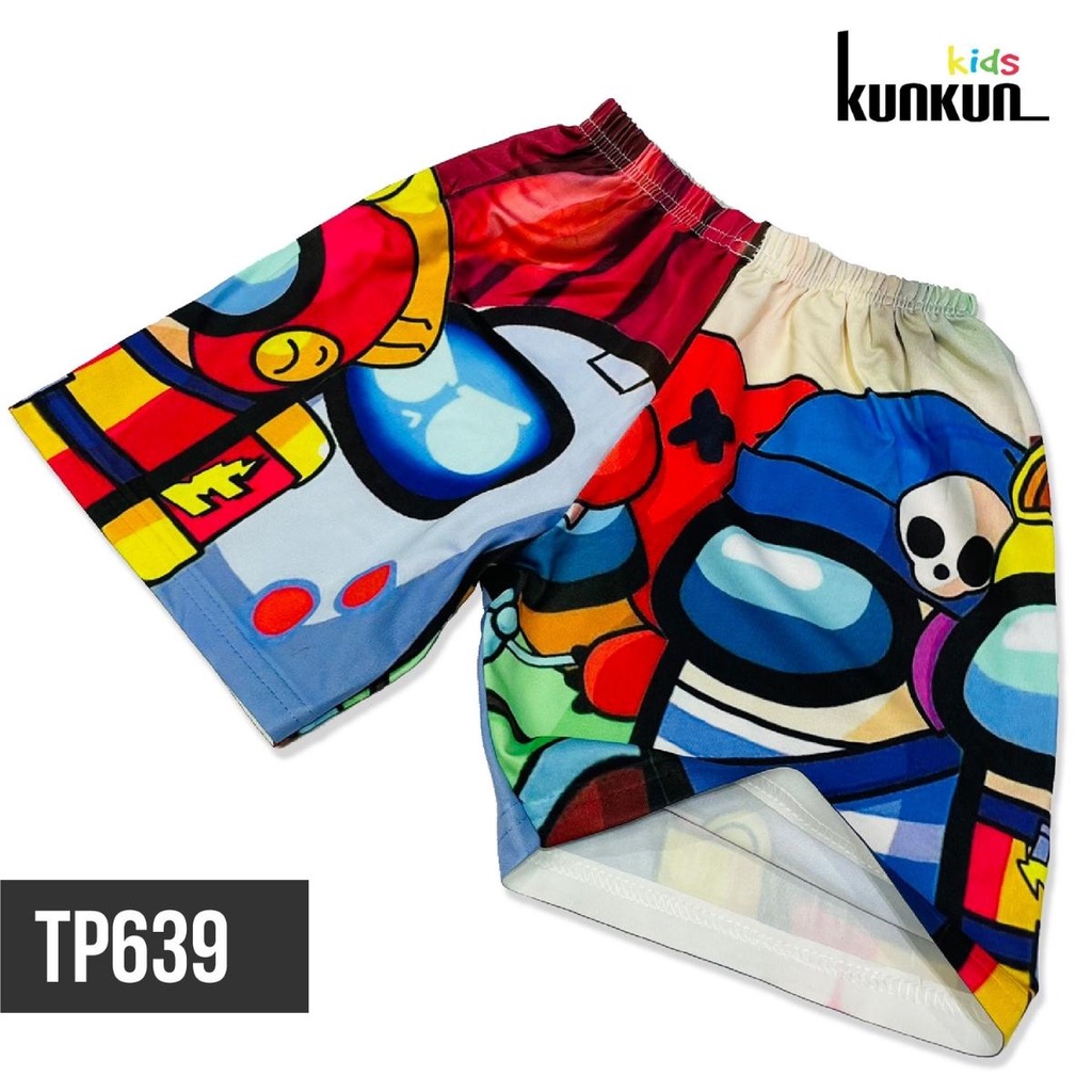 Quần áo bé trai KUNKUN TP639 cộc tay hình among us size đại từ 10-60kg - Đồ bộ trẻ em thun lạnh co giãn 4 chiều
