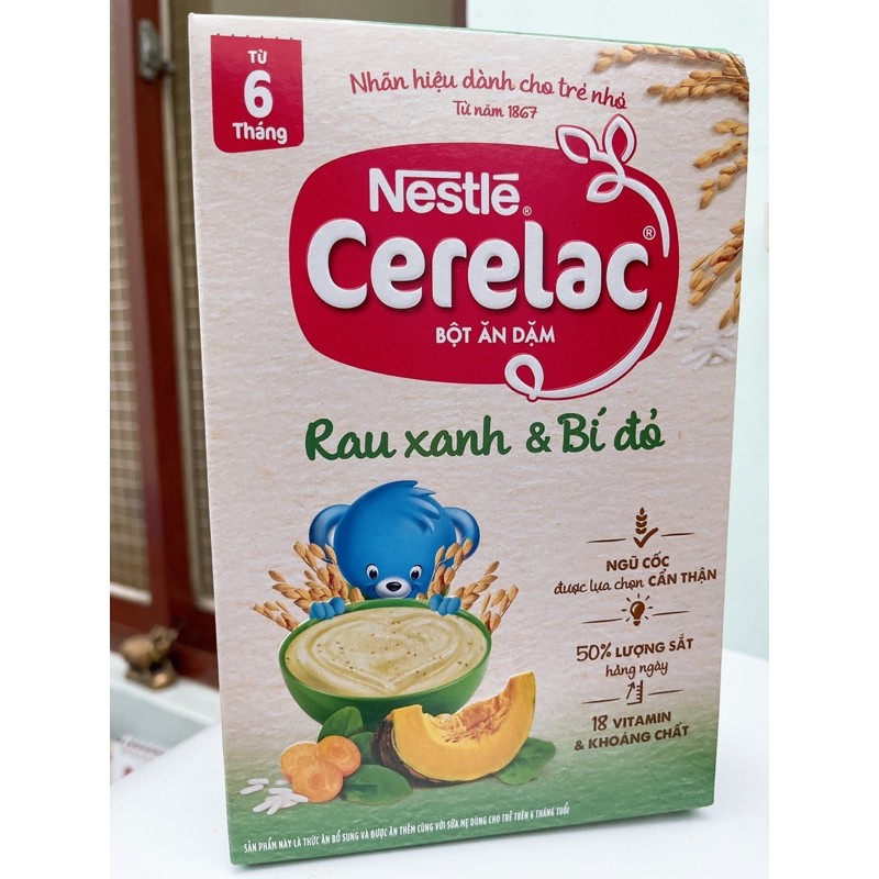 Bột ăn dặm Nestle Cerelac - Rau xanh và bí đỏ (200gr)