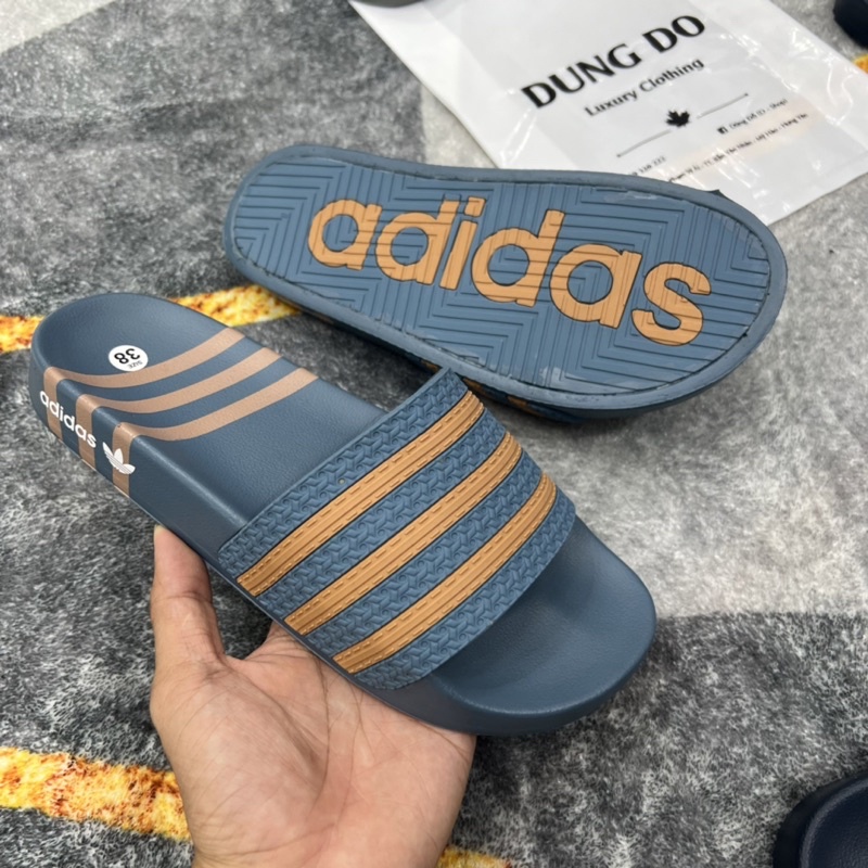 Dép Nam Cao Cấp full box -  Dép Quai Ngang Adidass Có Hộp Tặng Kèm