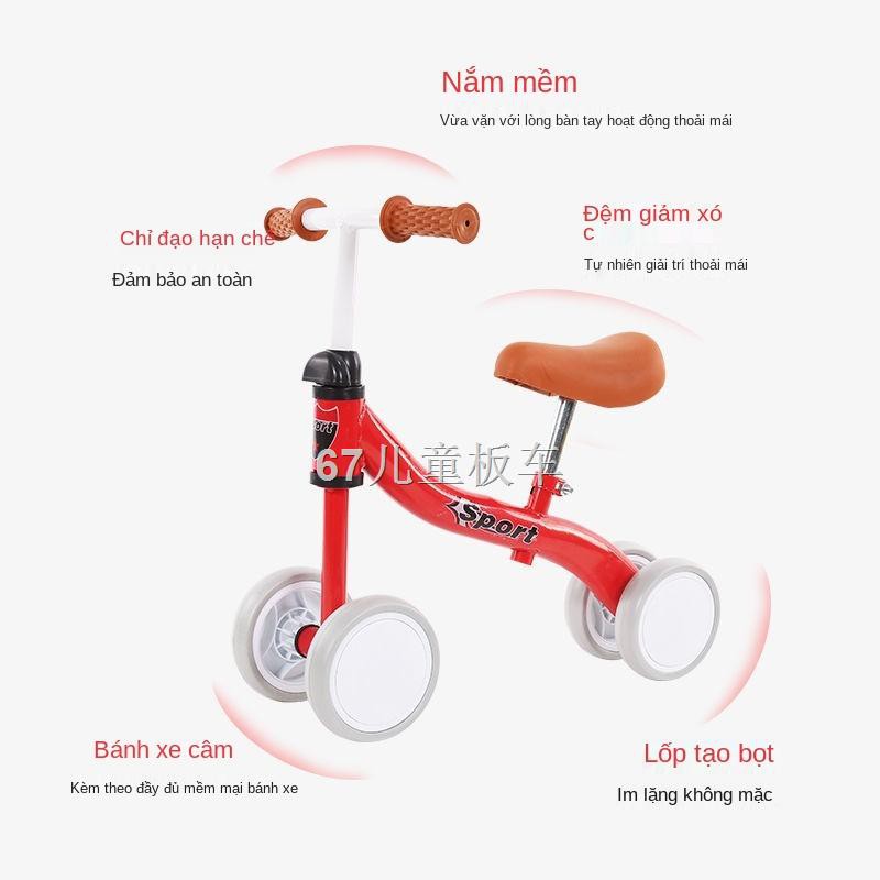 NXe đạp thăng bằng trẻ em 4 bánh 1-3 tuổi không có bàn scooter yo-yo tập đi cho bé