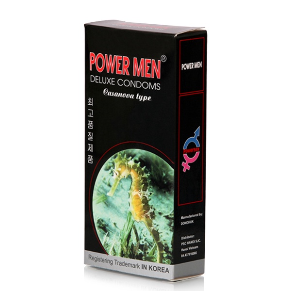 Bao Cao Su POWER MEN Gân Gai Kéo Dài Thời Gian - hộp 12 bao - Chính hãng