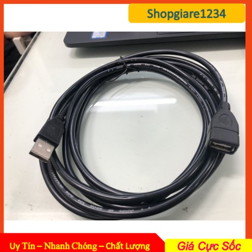 Cáp USB Nối Dài 1.5M/ 3M/ 5M Chống Nhiễu - Cổng USB 2.0 - Màu đen - Full Box, Bảo hành 1 Tháng