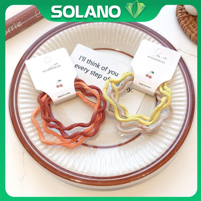 Dây buộc tóc SOLANO dây chun buộc tóc nhiều màu phong cách Hàn Quốc họa tiết lượn sóng cá tính FAH-001332