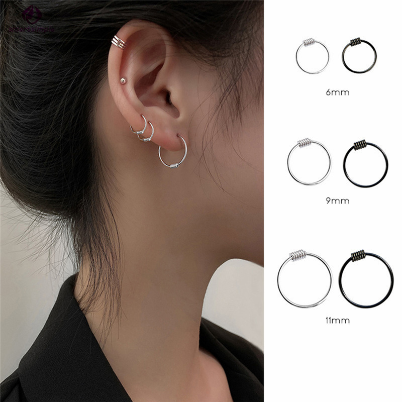 1 Khuyên Tai Bạc Thời Trang 6mm 9mm 11mm Chống Dị Ứng Cho Nữ