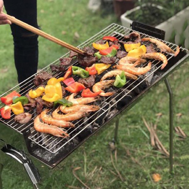 Bếp nướng than hoa bbq ngoài trời inox loại to