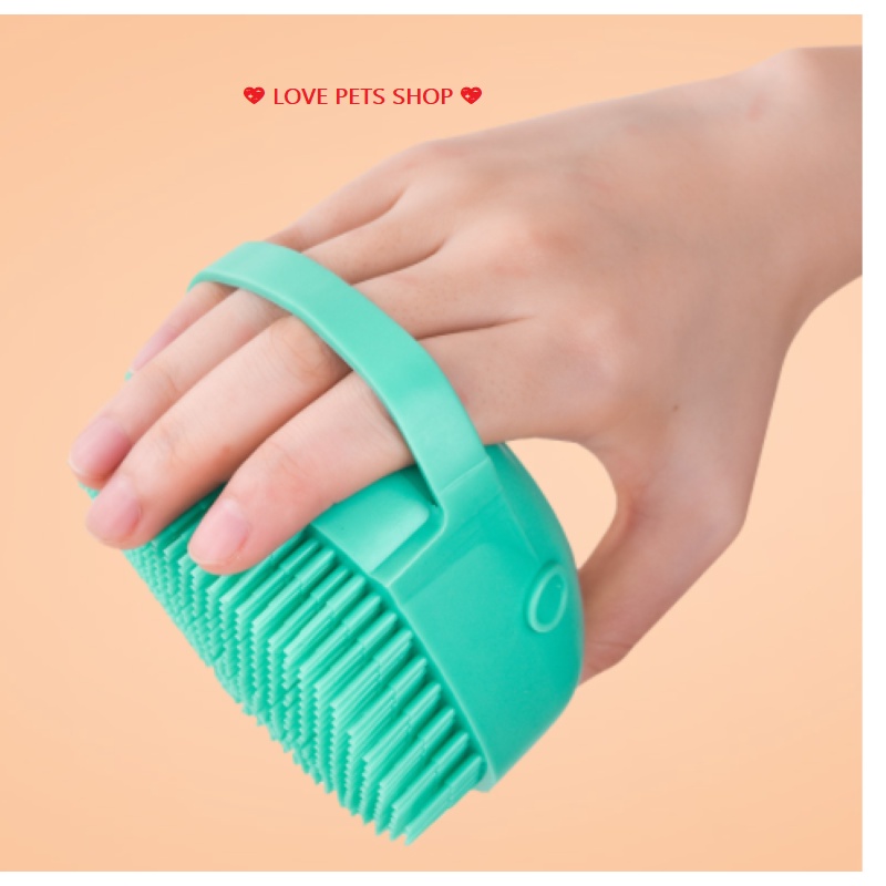 BÀN CHẢI TẮM CHO CHÓ MÈO CÓ KHAY ĐỰNG XÀ BÔNG (COMBO: 10 CÁI) - LOVE PETS SHOP