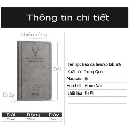 Bao da Lenovo Tab M8 TB-8505X cao cấp | Họa tiết Deer | Có combo quà tặng kèm