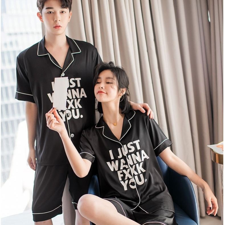 Bộ Đồ Ngủ Tay Ngắn Dáng Rộng Vải Lụa Mát Dành Cho Cặp Đôi | BigBuy360 - bigbuy360.vn