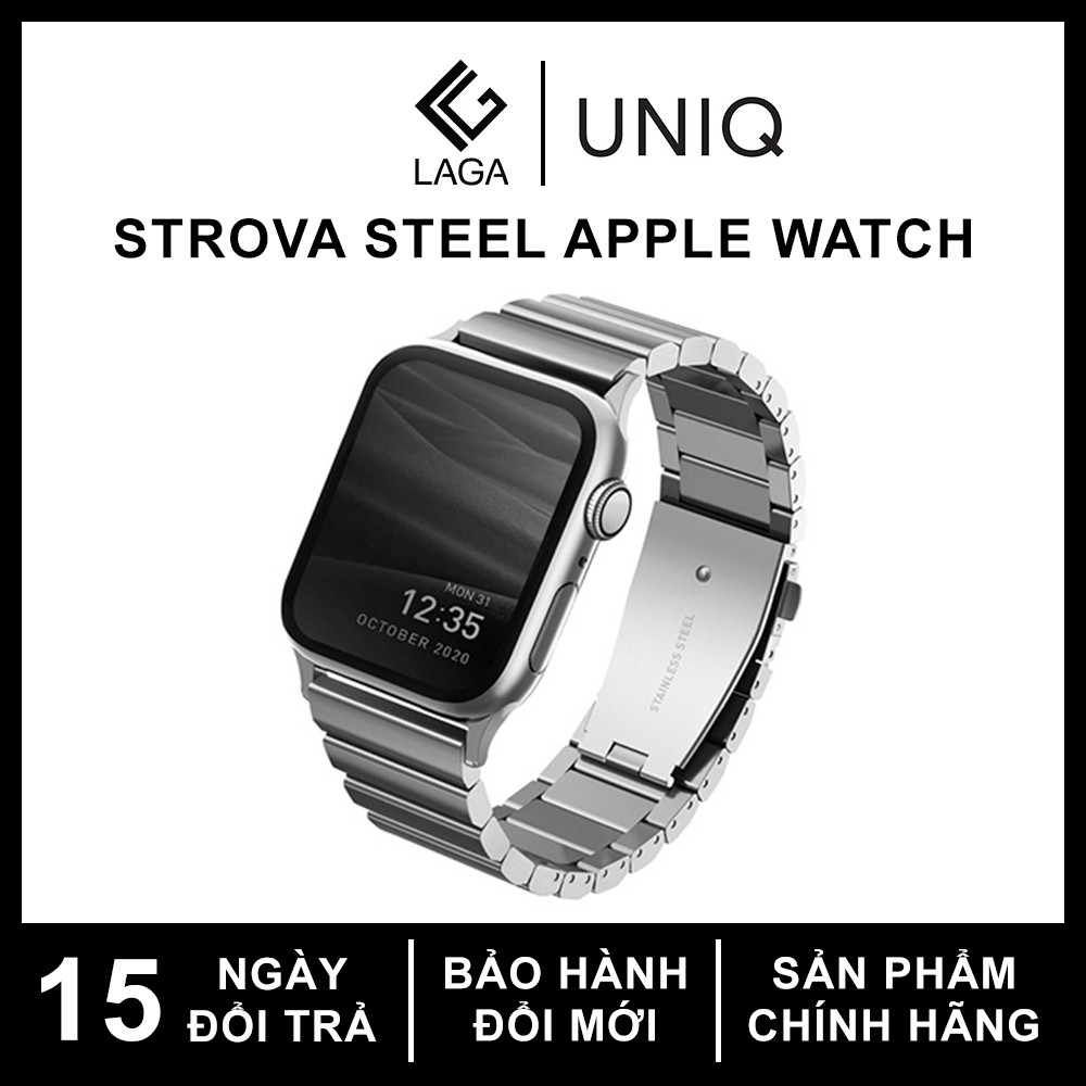 Dây Đeo UNIQ Strova Steel Link Band Apple Watch 44mm / 42mm