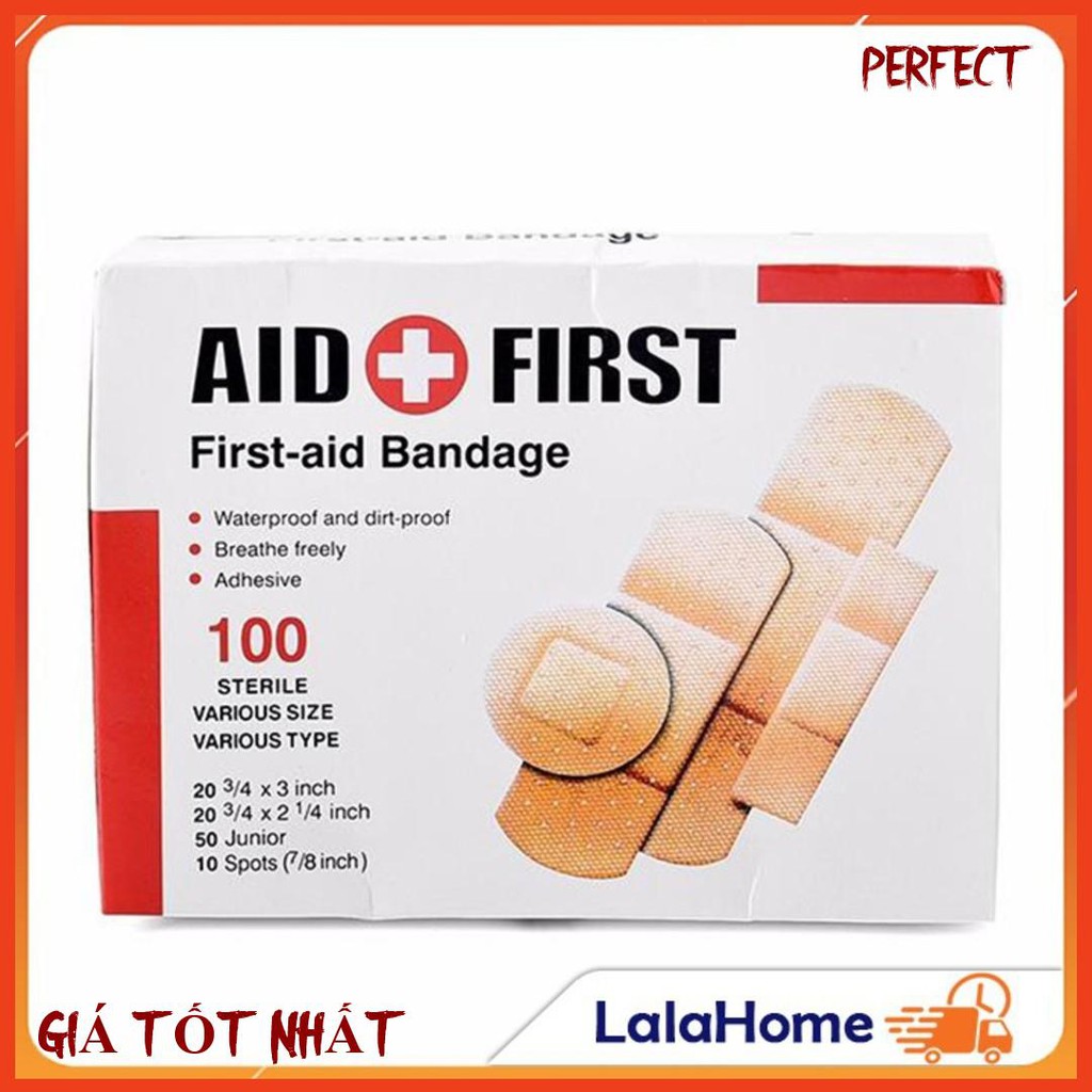 Băng gâu y tế dán vết thương hộp 100 miếng