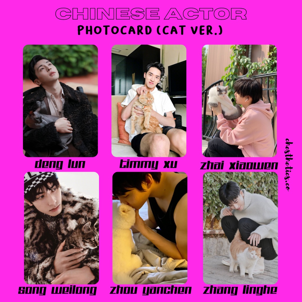 [ CHINA ACTOR ] Ảnh Card Bo Góc Diễn Viên Nam Trung Quốc - Chủ Đề MÈO [ PHOTOCARD ]