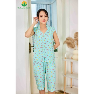 Bộ lanh quần lửng áo sát nách nữ - Thời Trang Gia Đình VT B05.2202