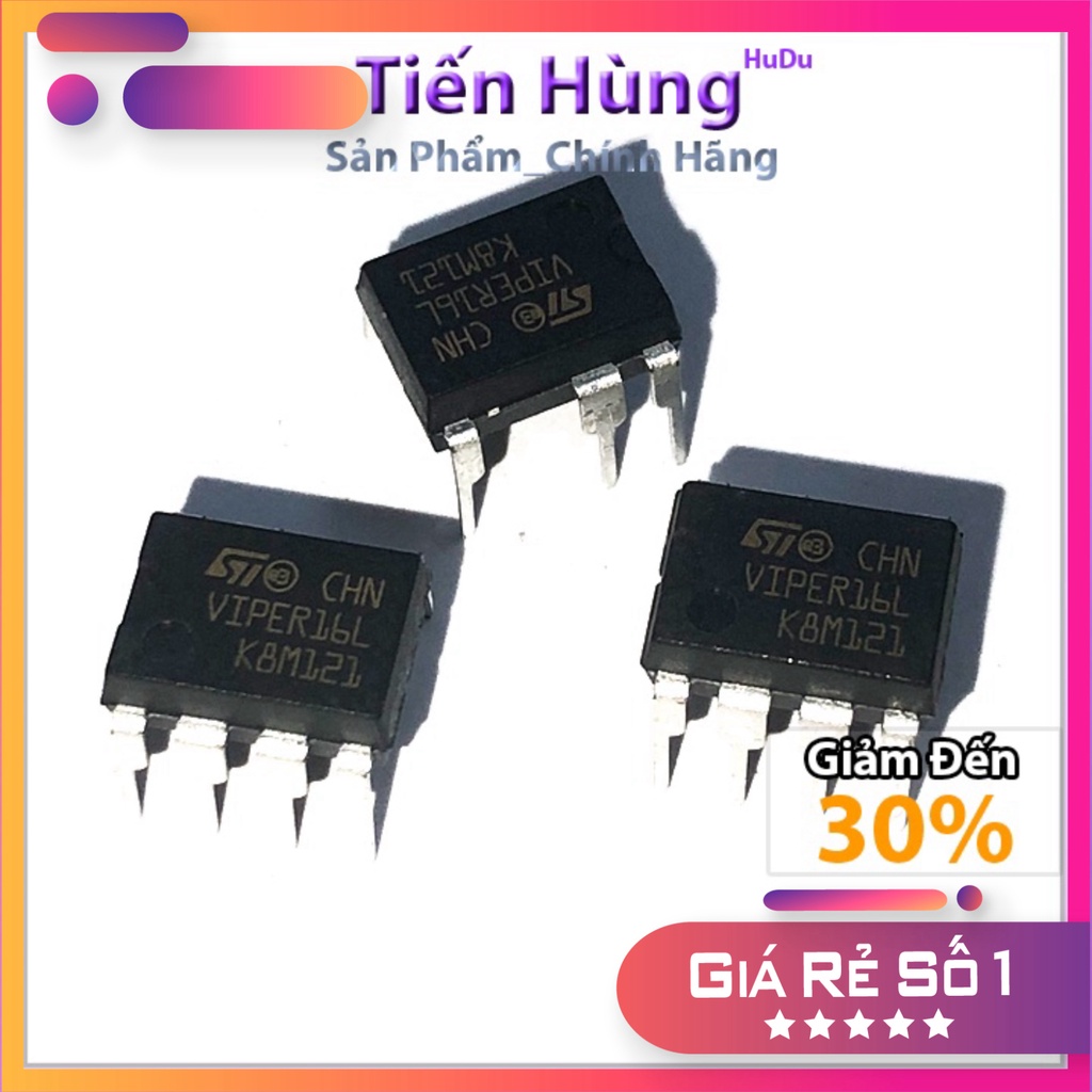 IC Nguồn VIPER16L VIPER16 DIP-7, Chân Cắm Mới Chính Hãng ST 100%, ic nguồn bo công suất máy giặt.