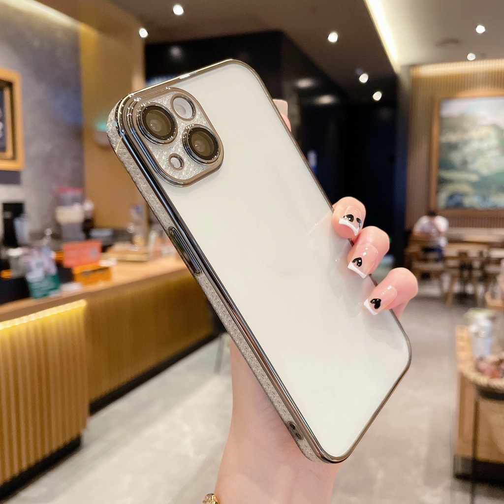 Ốp Điện Thoại Silicon Dẻo Trong Suốt Viền Kim Cương Sang Trọng Cho iphone 11 Pro MAX 12 13 Pro MAX XS MAX XR X 7+ 8 Plus